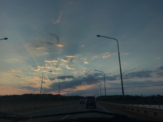 Atardecer en la ruta, rumbo a Posadas